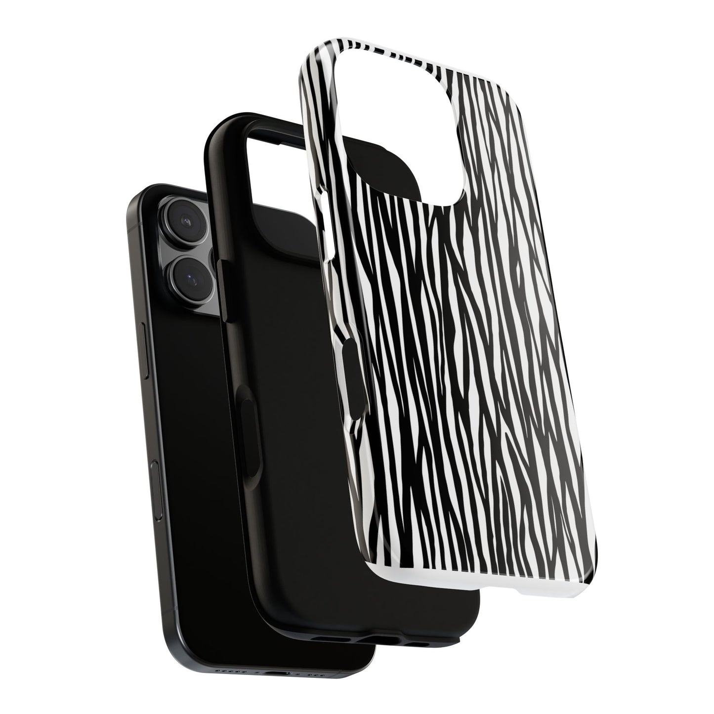 Tough Cases: Stylish Black and White Zebra Print Phone Case