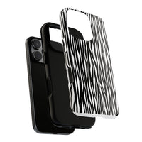 Tough Cases: Stylish Black and White Zebra Print Phone Case