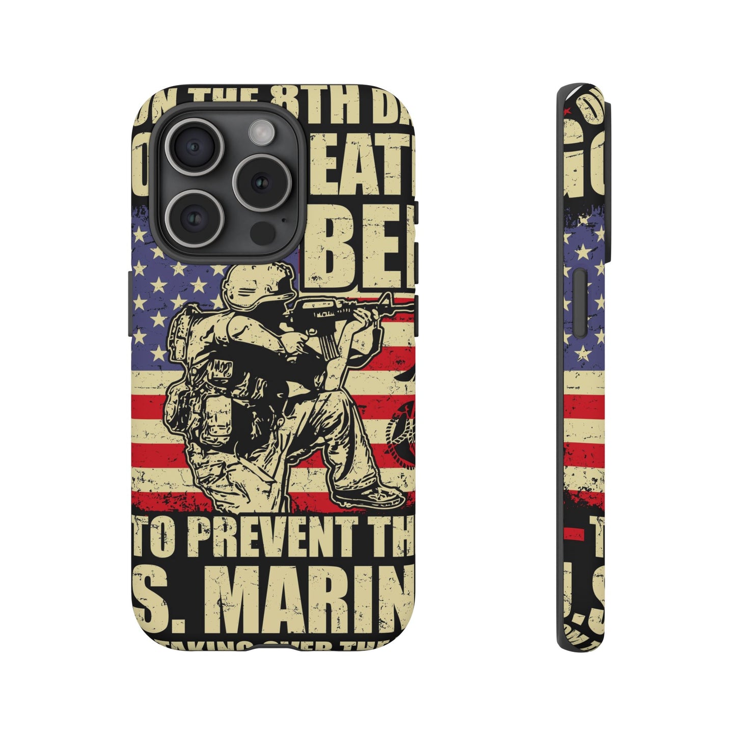 Military-Themed Phone Case - 'God Created Beer' Design