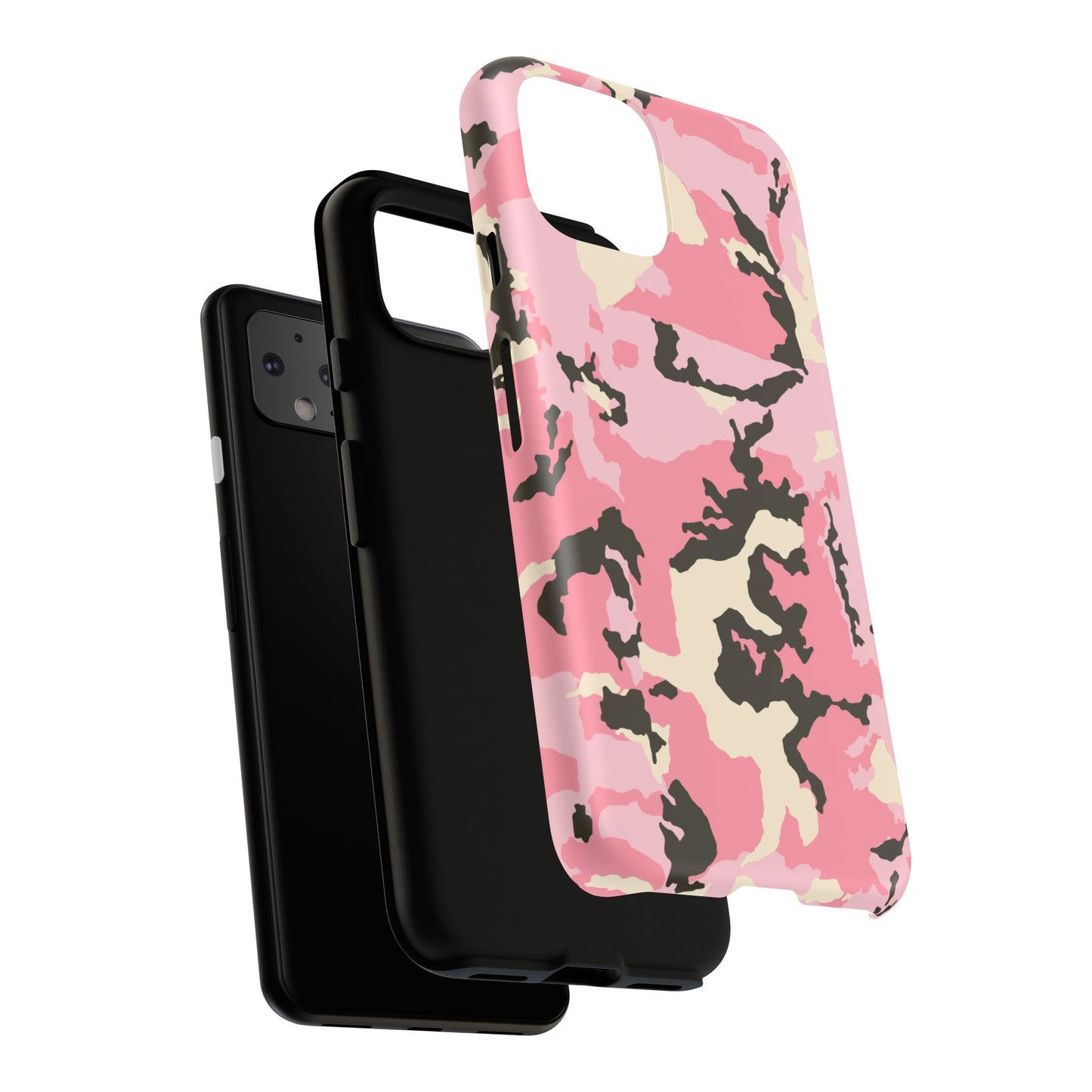 Stylish Tough Phone Case – Pink Camo Design for Bold Protection  Make a statement while keeping your phone safe with this eye-catching pink camouflage case that blends fashion with durability.
