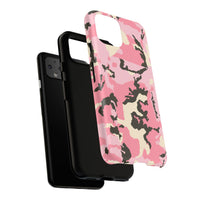 Stylish Tough Phone Case – Pink Camo Design for Bold Protection  Make a statement while keeping your phone safe with this eye-catching pink camouflage case that blends fashion with durability.