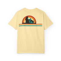 Unisex Cat & Dog Sunset Graphic T-Shirt - Casual Animal Lover Tee