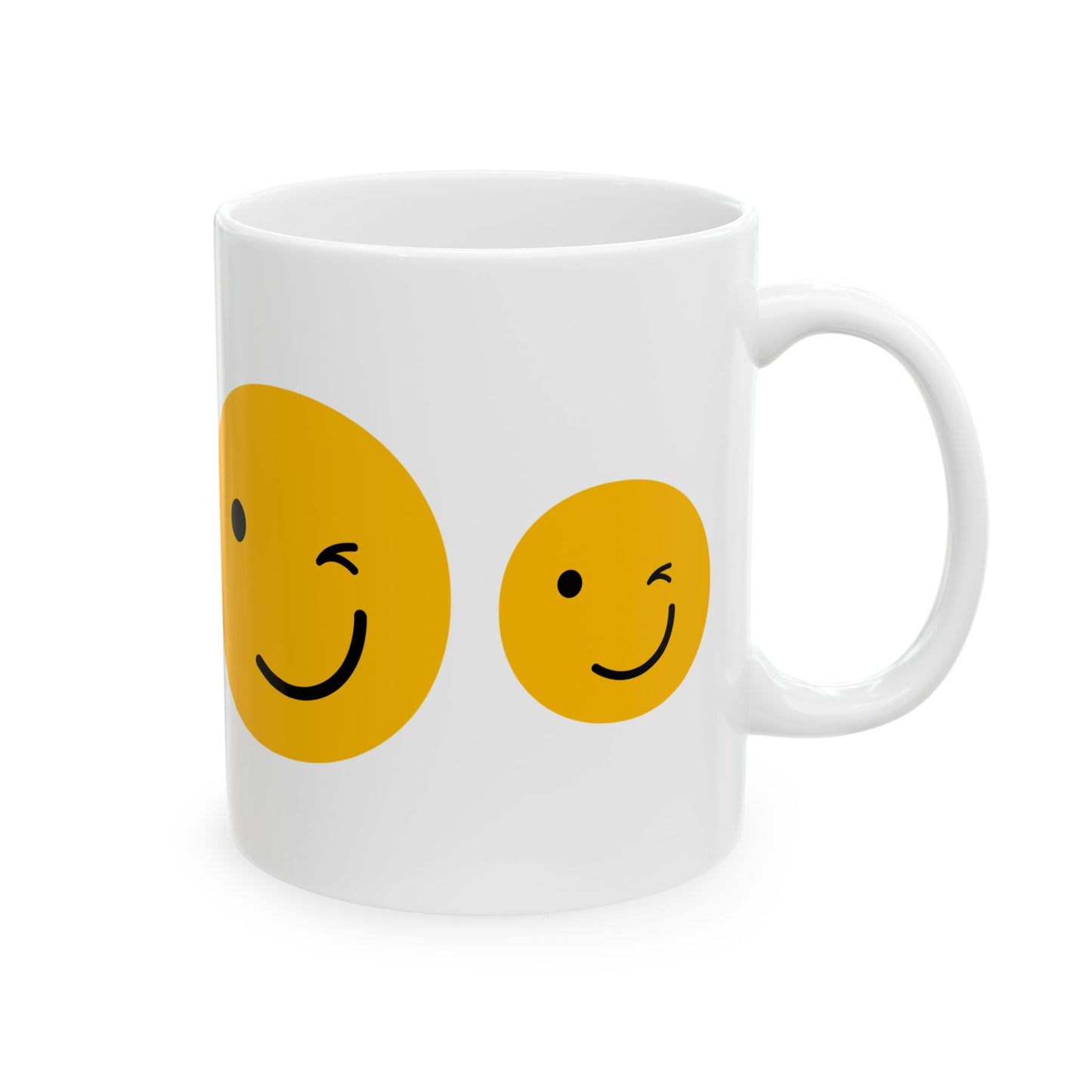 Cheerful Smiley Face Ceramic Mug - 11oz & 15oz Options