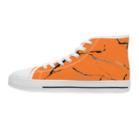 Stylish Orange Marble High Top Sneakers for Women