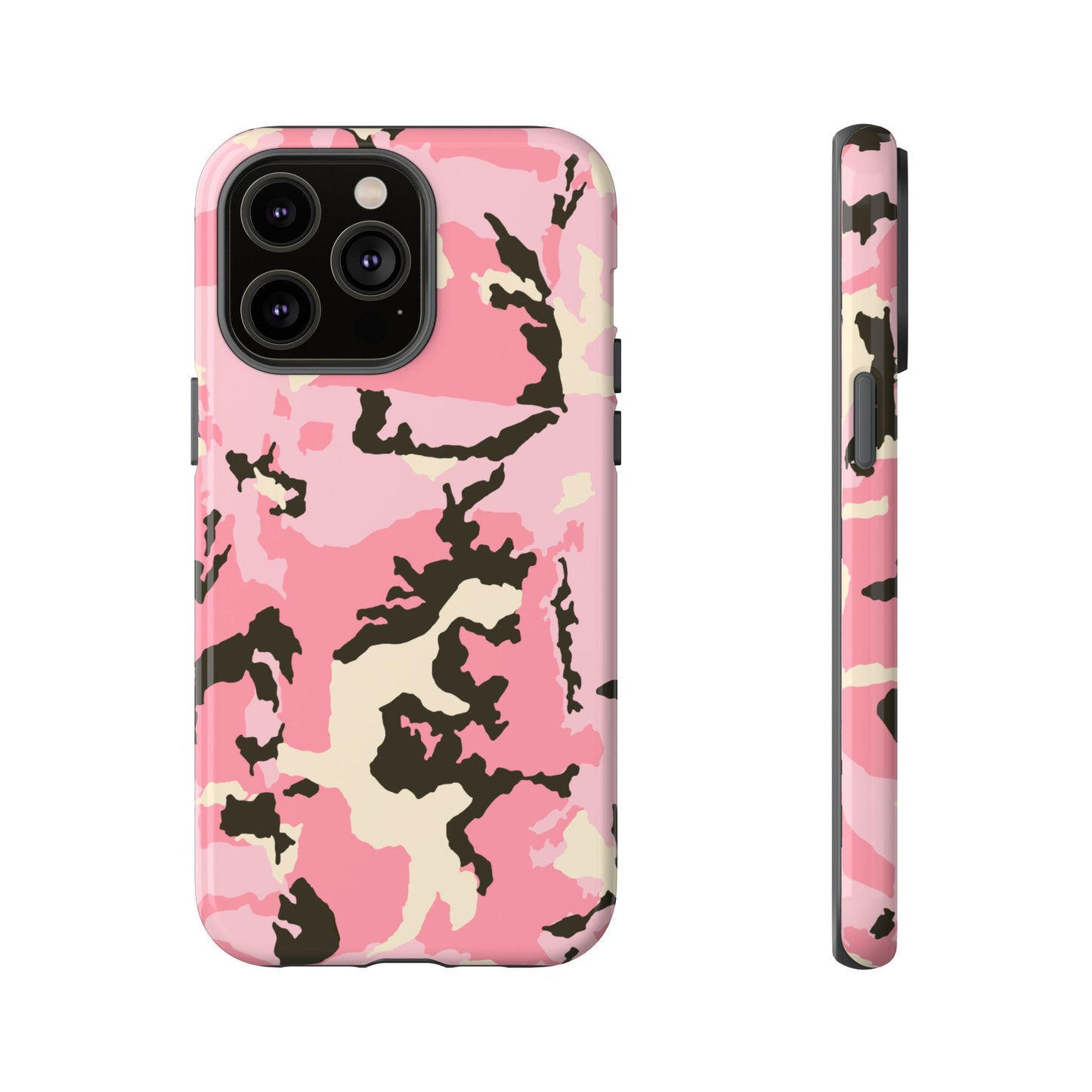 Stylish Tough Phone Case – Pink Camo Design for Bold Protection  Make a statement while keeping your phone safe with this eye-catching pink camouflage case that blends fashion with durability.