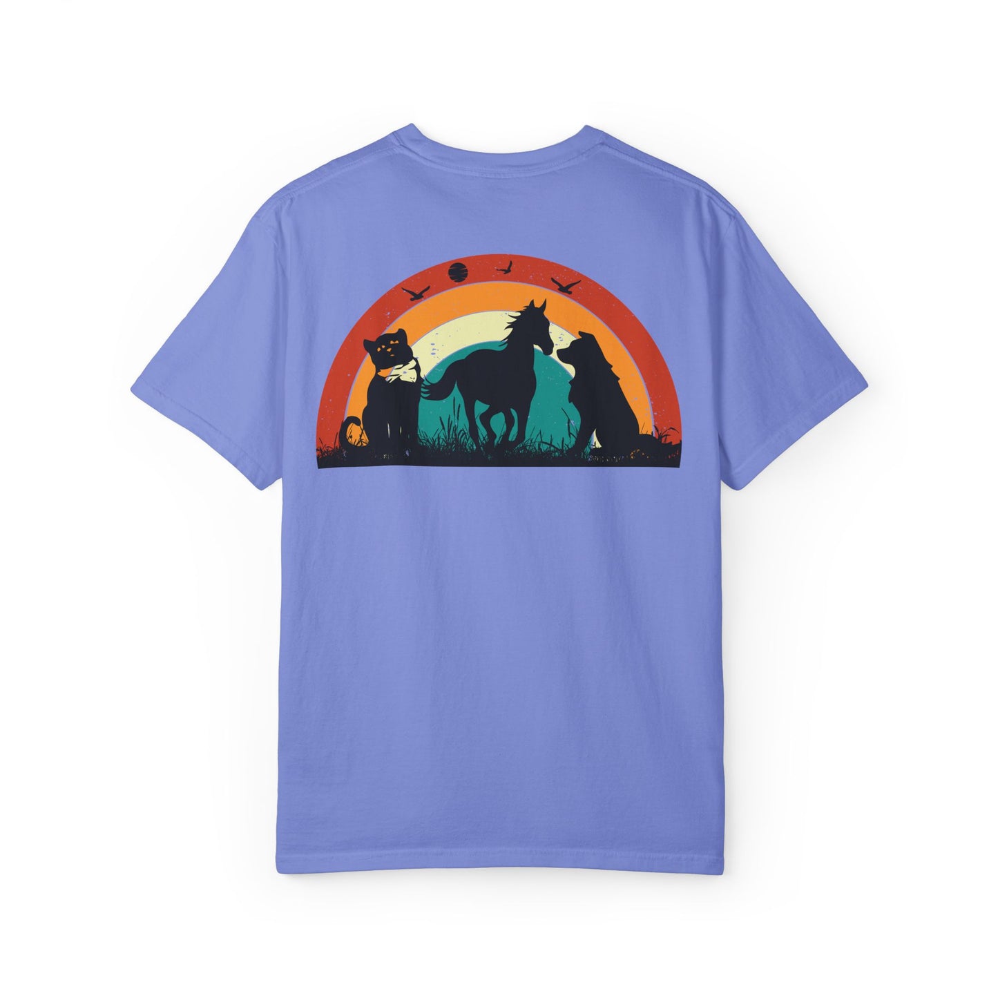 Rainbow Animal Scene Unisex T-Shirt - Nature Lover's Gift