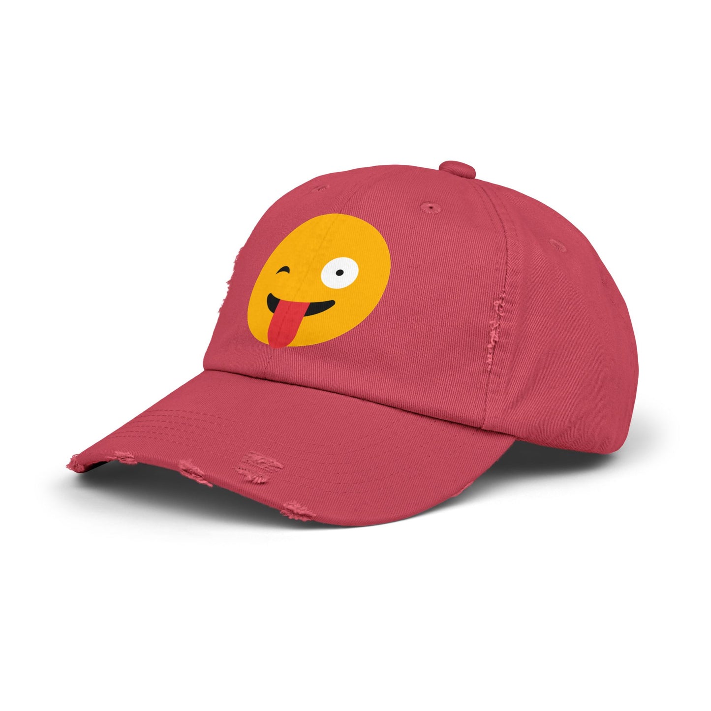 Funny Emoji Distressed Cap for Casual Wear
