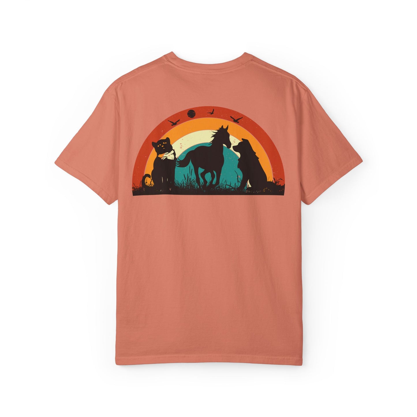 Rainbow Animal Scene Unisex T-Shirt - Nature Lover's Gift