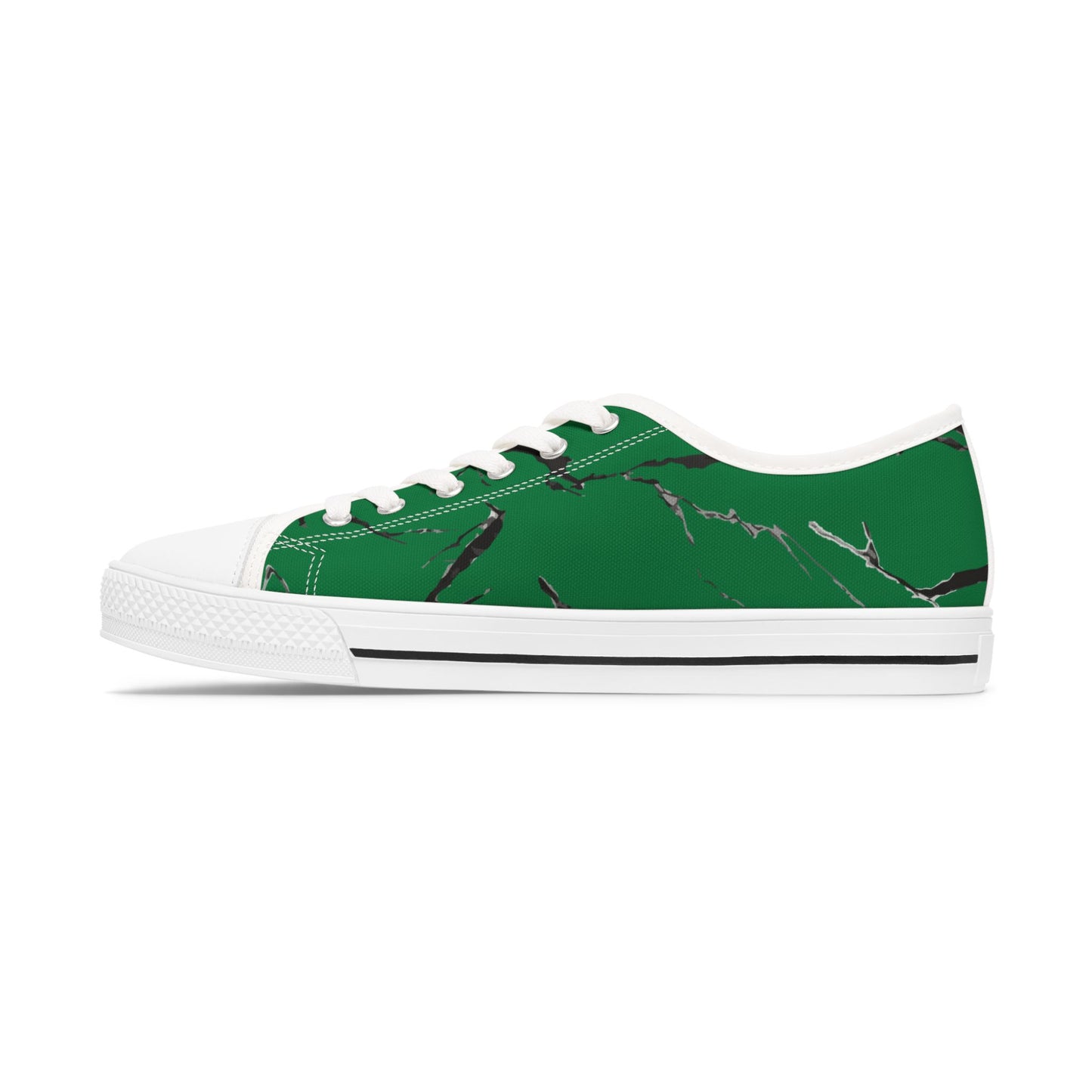 Eco-Friendly Women's Low Top Sneakers with Green Marble Design