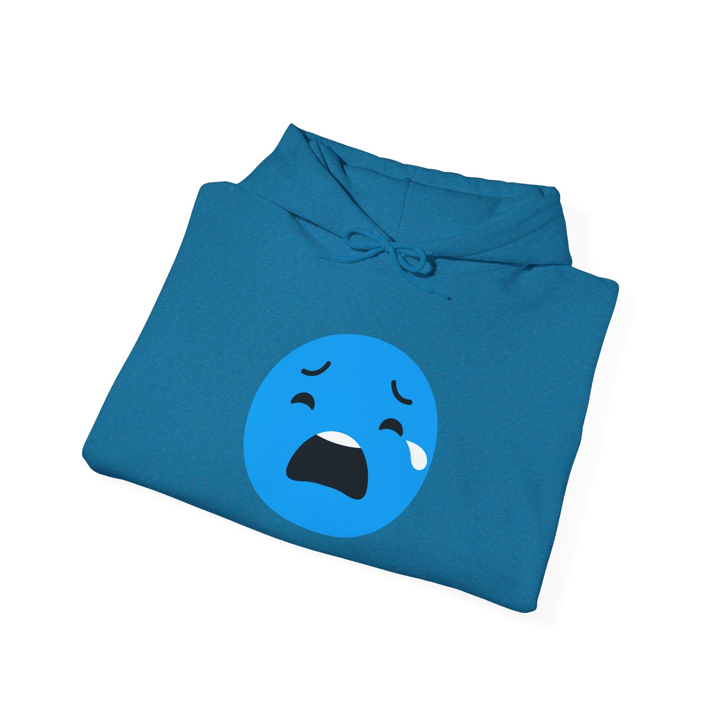Emotional Expression Hoodie - Unisex Heavy Blend with Sad Face Design