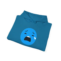 Emotional Expression Hoodie - Unisex Heavy Blend with Sad Face Design