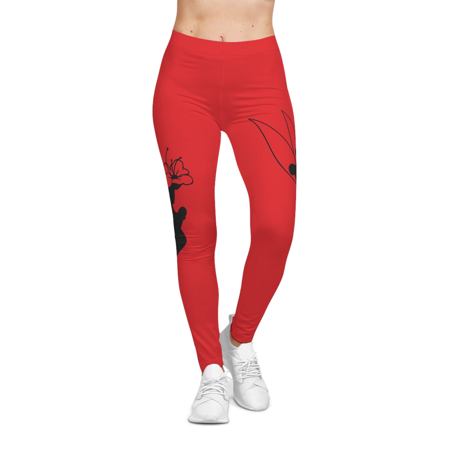 Bold Floral Silhouette Leggings for Women - Stylish & Comfortable Activewear