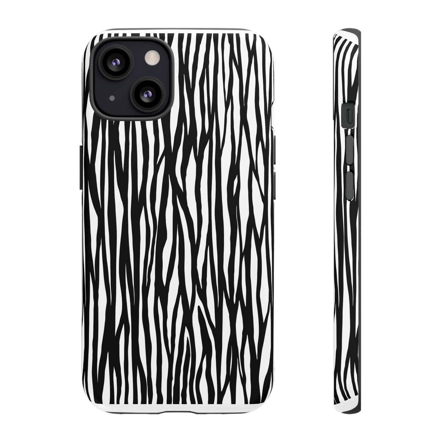 Tough Cases: Stylish Black and White Zebra Print Phone Case