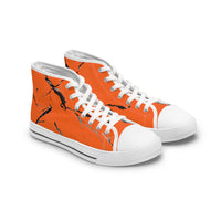 Stylish Orange Marble Women's High Top Sneakers
