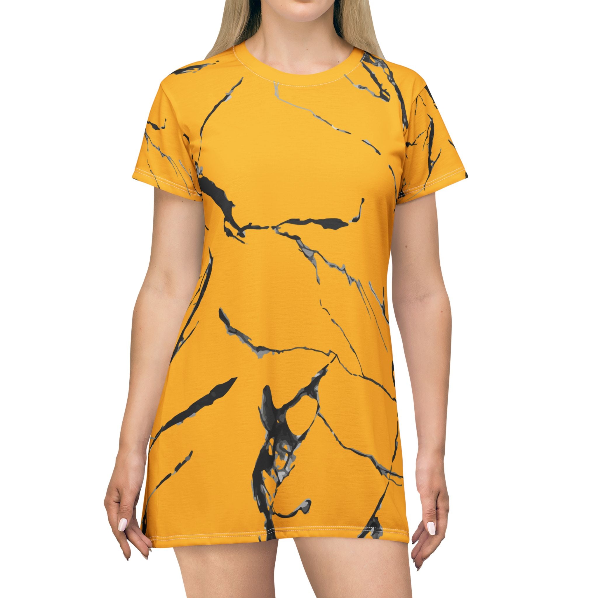 Chic Marble T-Shirt Dress | Stylish Summer Dress, Casual Outfit, Marble Print Design, Trendy Women's Wear, Gift for Her