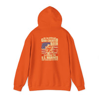 God Created Beer Hoodie, Marine Sweatshirt - Funny Drinking Gift, Unisex Pullover, Alcohol Lover, Birthday Present, Cool