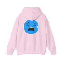 Emotional Expression Hoodie - Unisex Heavy Blend with Sad Face Design