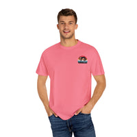 Chill Vibes Unisex Garment-Dyed T-Shirt - Retro Sloth & Sunset Design