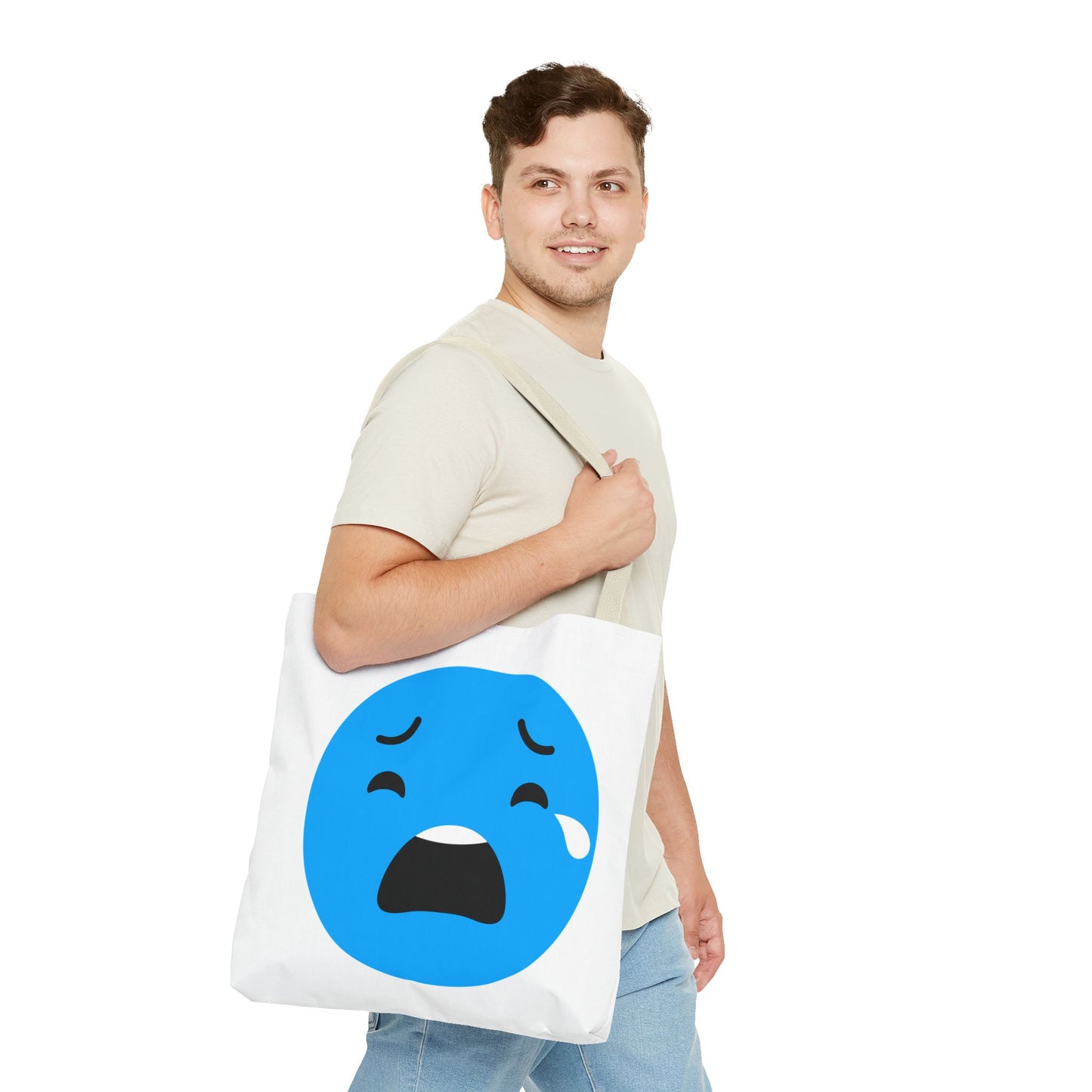 Emotional Expression Tote Bag - Cute Sad Face Design