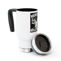 Hunting Wild Deer Travel Mug - 14oz Stainless Steel with Handle