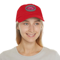 Hat for Men, Stylish Summer Dad Cap with Leather Patch, Trendy Bold Lip Design, Casual Baseball Hat, Fashionable Accessory