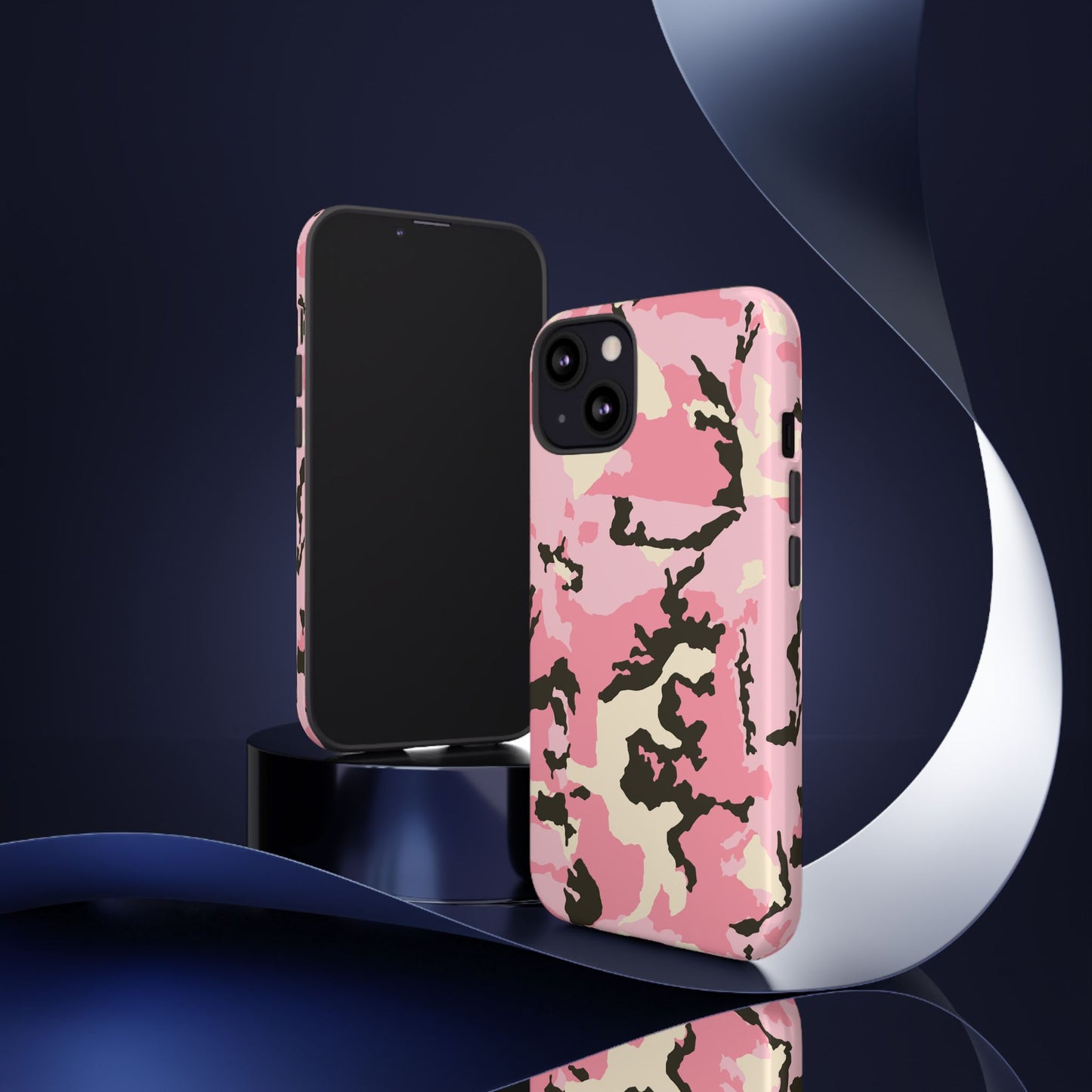 Stylish Tough Phone Case – Pink Camo Design for Bold Protection  Make a statement while keeping your phone safe with this eye-catching pink camouflage case that blends fashion with durability.