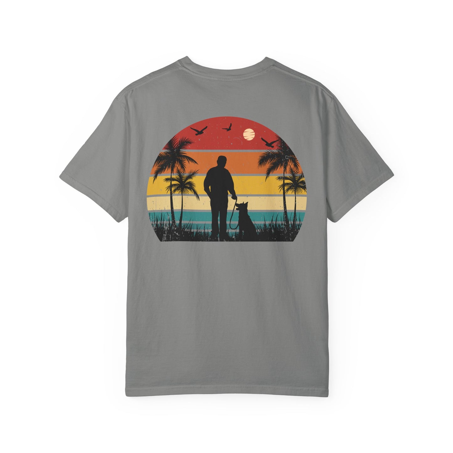 Sunset Silhouette Unisex T-Shirt, Perfect for Nature Lovers, Pet Owners, Casual Days, Summer Outings, Gift for Him or Her