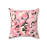 Trendy Pink Camo Square Pillow | Cozy Home Decor