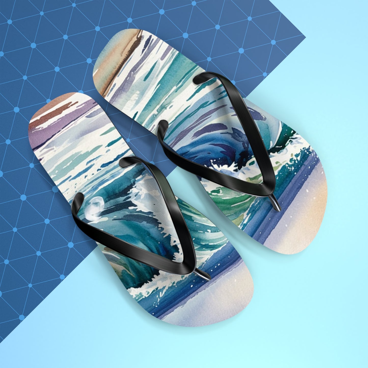 Ocean Wave Flip Flops - Summer Beach Footwear
