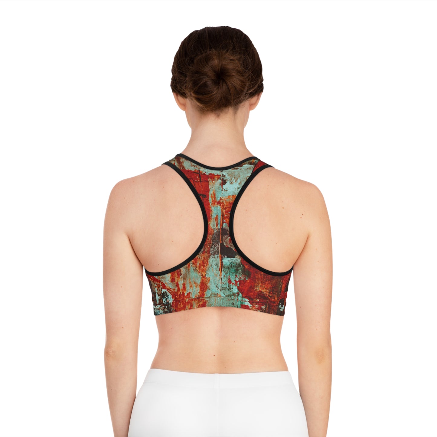 Vibrant Abstract Sports Bra for Fitness Enthusiasts