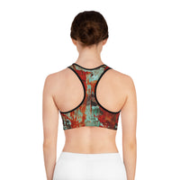 Vibrant Abstract Sports Bra for Fitness Enthusiasts