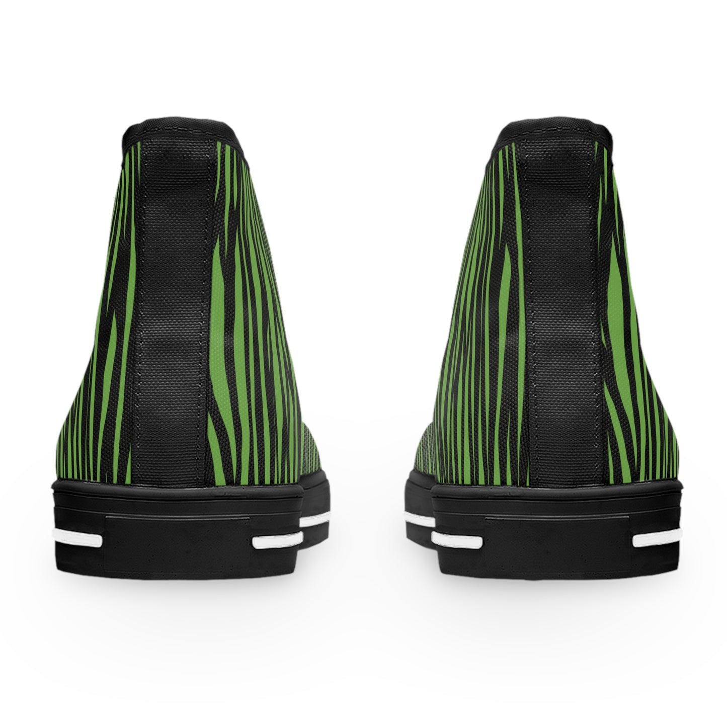 Women's High Top Sneakers - Green Zebra Print Casual Shoes