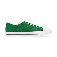 Eco-Friendly Women's Low Top Sneakers with Green Marble Design
