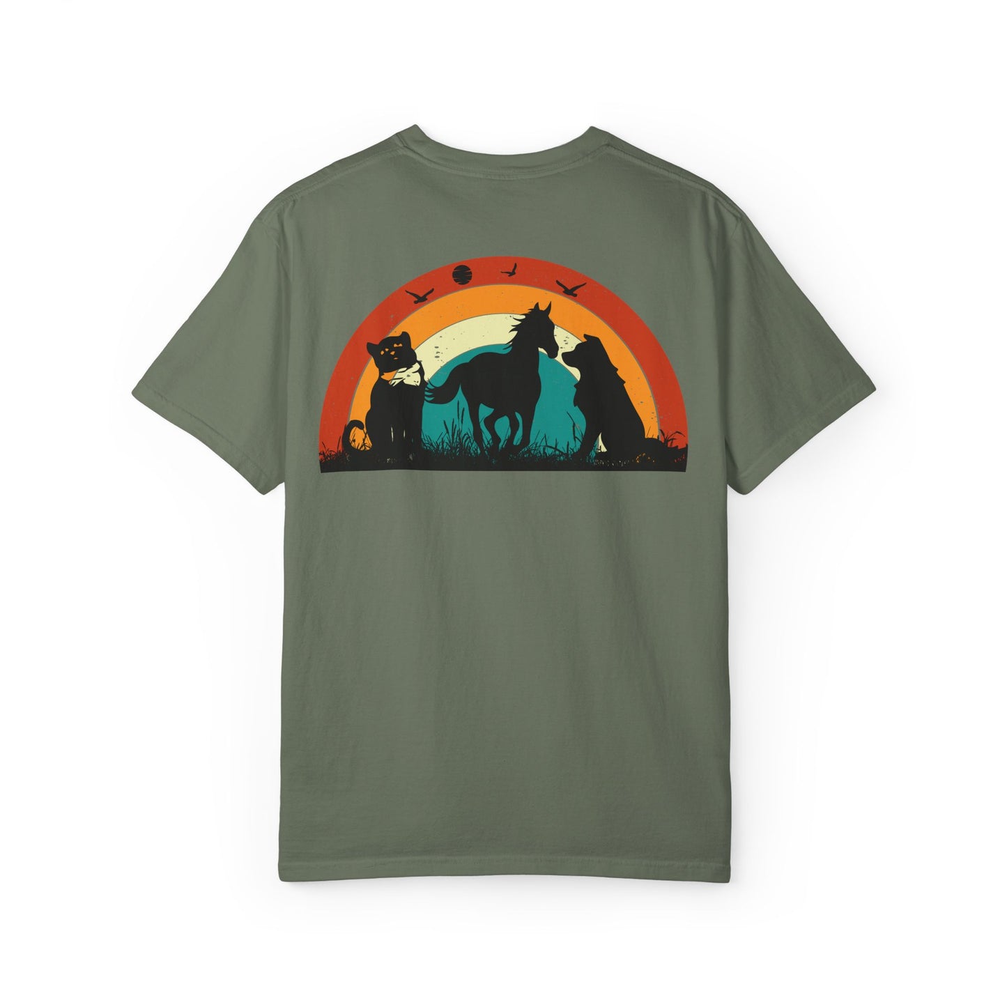 Rainbow Animal Scene Unisex T-Shirt - Nature Lover's Gift