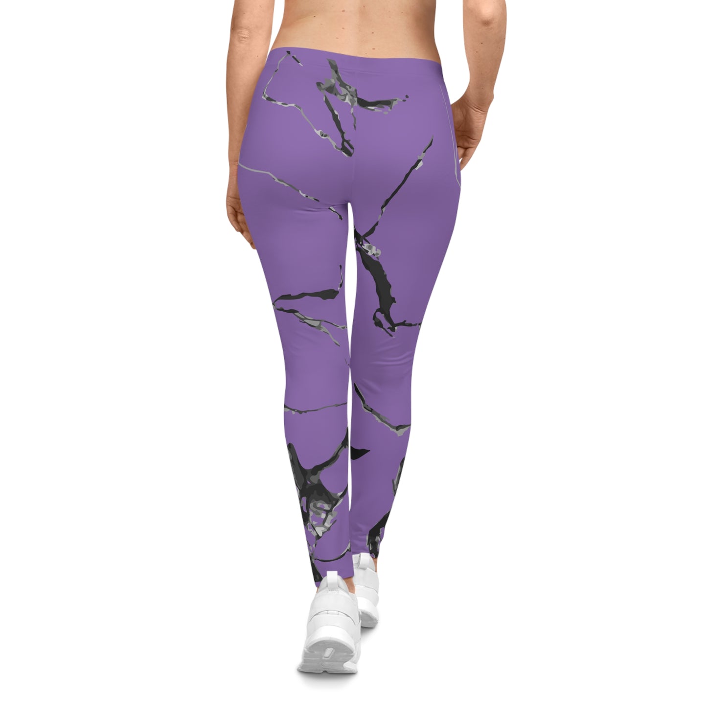 Trendy Women's Leggings in Purple Marble, Fashion Leggings, Athletic Wear, Everyday Comfort, Activewear, Gift Idea