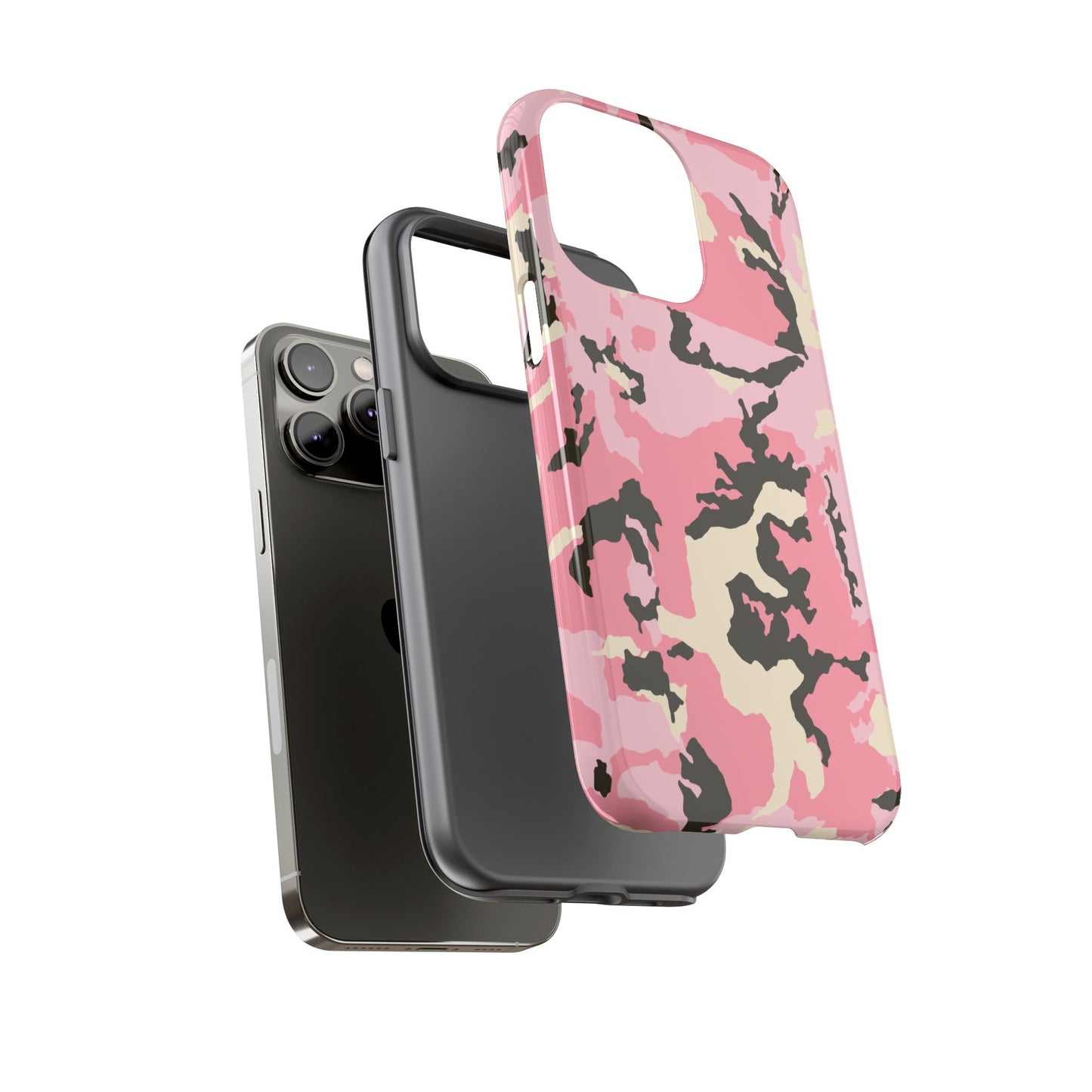 Stylish Tough Phone Case – Pink Camo Design for Bold Protection  Make a statement while keeping your phone safe with this eye-catching pink camouflage case that blends fashion with durability.