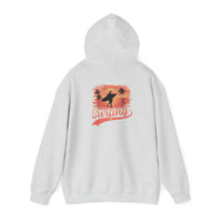 Surfing Vibes Hooded Sweatshirt, Beachwear, Gift for Surfers, Summer Fashion, Casual Wear, Coastal Style