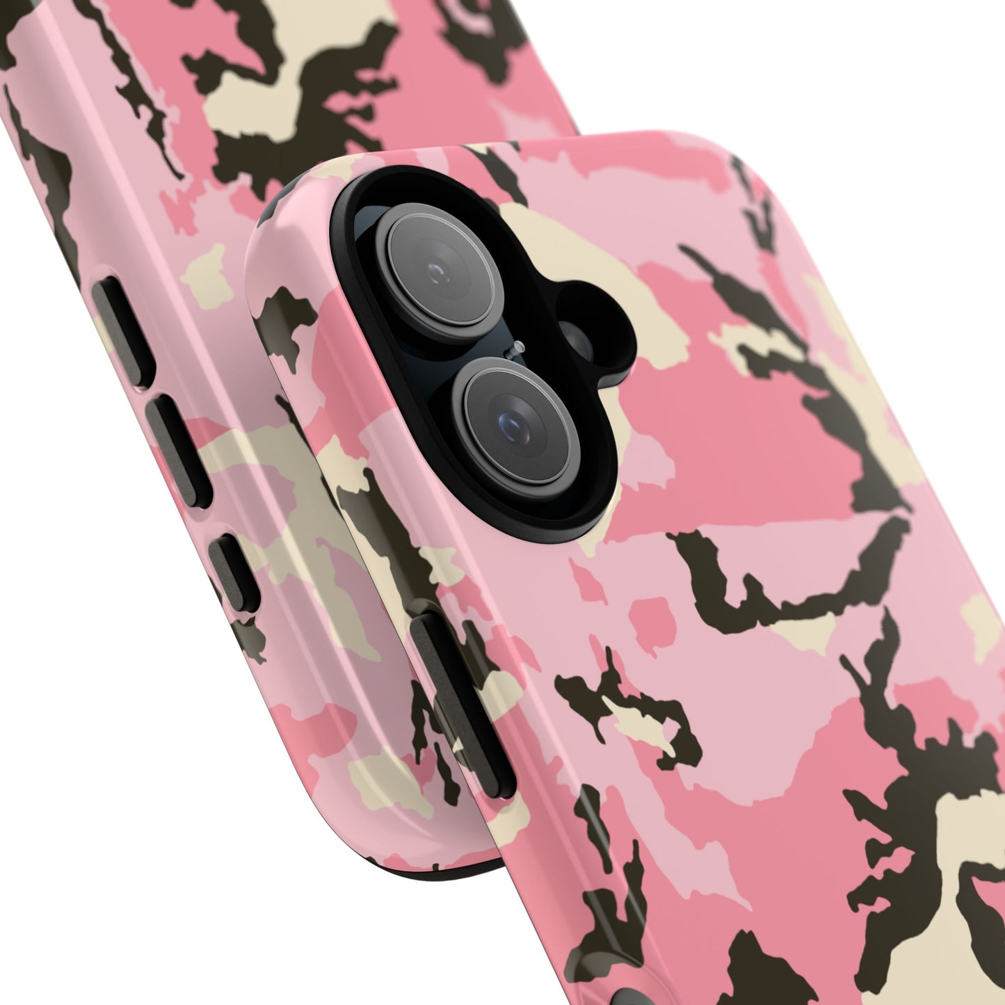 Stylish Tough Phone Case – Pink Camo Design for Bold Protection  Make a statement while keeping your phone safe with this eye-catching pink camouflage case that blends fashion with durability.