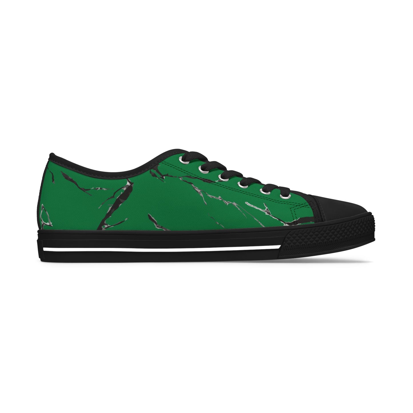Eco-Friendly Women's Low Top Sneakers with Green Marble Design
