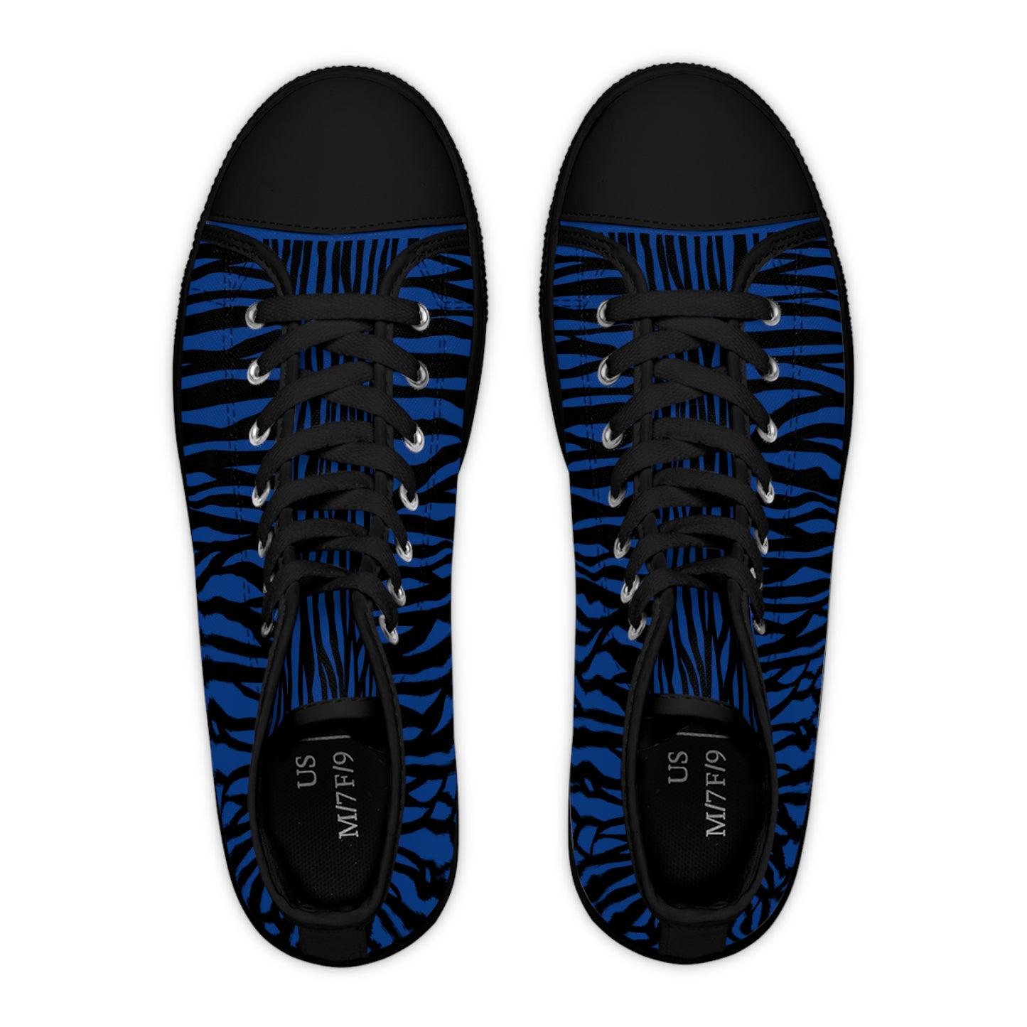 Blue Zebra Print High Top Sneakers, Stylish Casual Shoes, Trendy Footwear for Women, Perfect Gift for Birthdays, Fashion Accessories