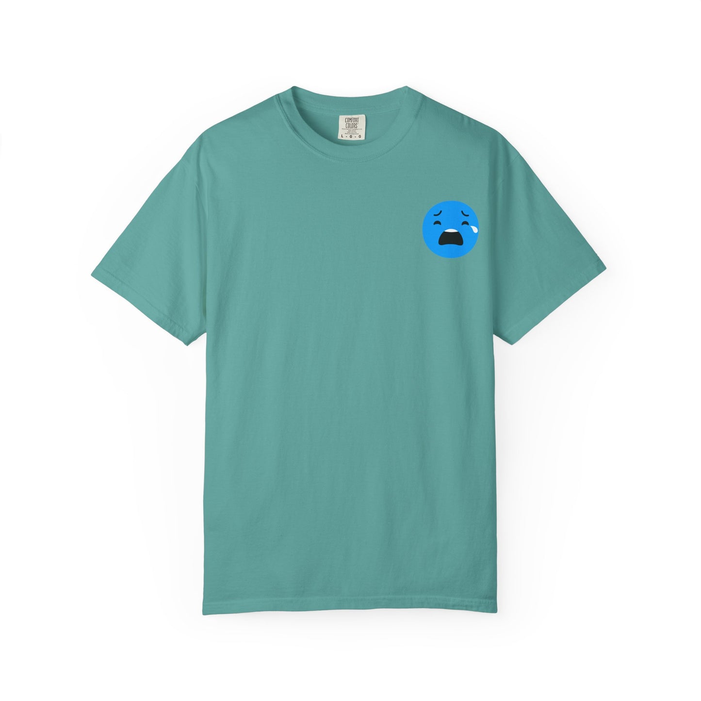 Unisex Garment-Dyed T-Shirt with Sad Emoji Design