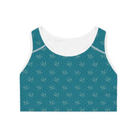 Charming Sports Bra with Bird Print, Fitness Wear, Workout Gear, Yoga Top, Activewear for Her, Great for Gifts