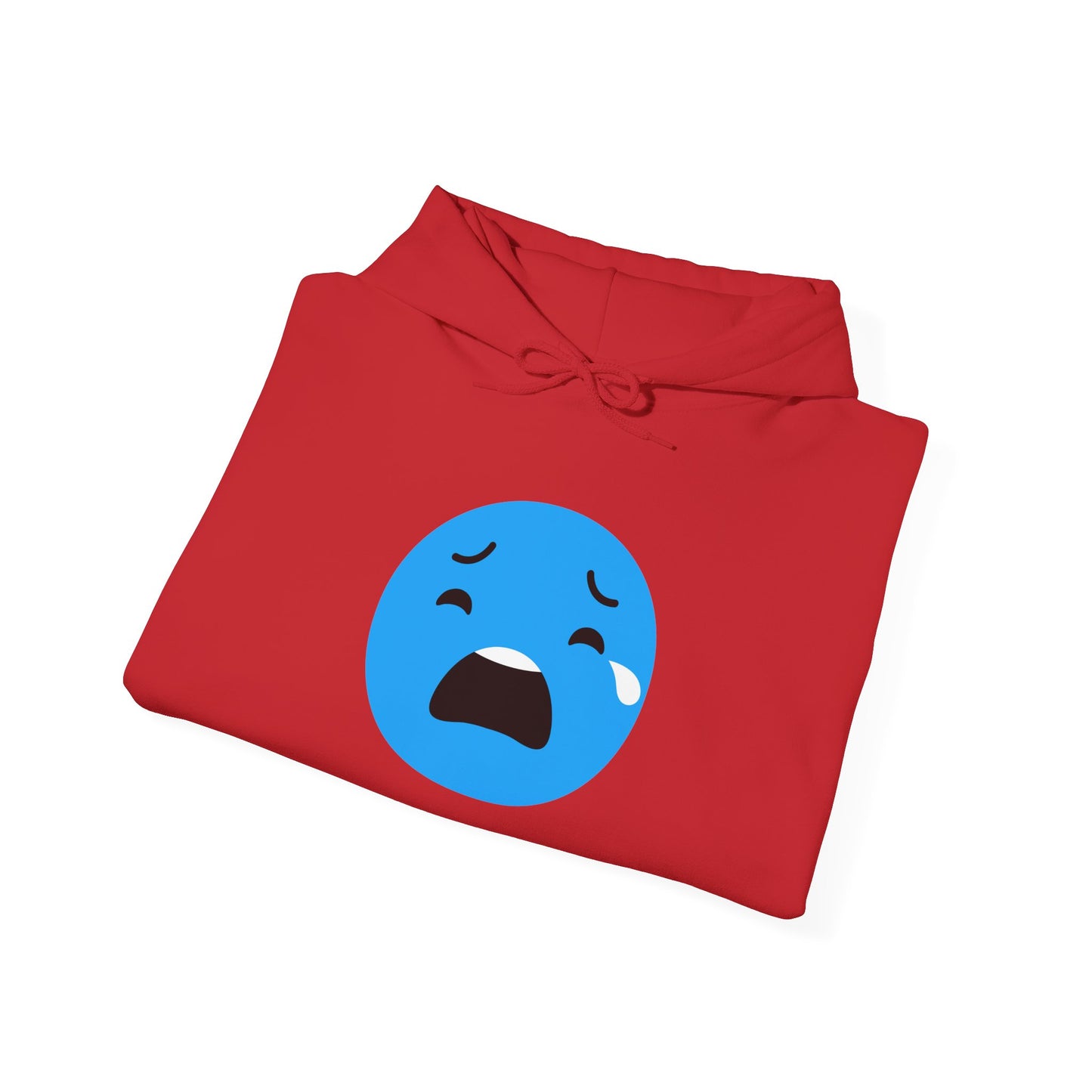 Emotional Expression Hoodie - Unisex Heavy Blend with Sad Face Design