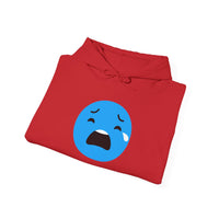 Emotional Expression Hoodie - Unisex Heavy Blend with Sad Face Design