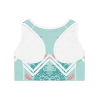 Tropical Vibes Sports Bra with Floral Design