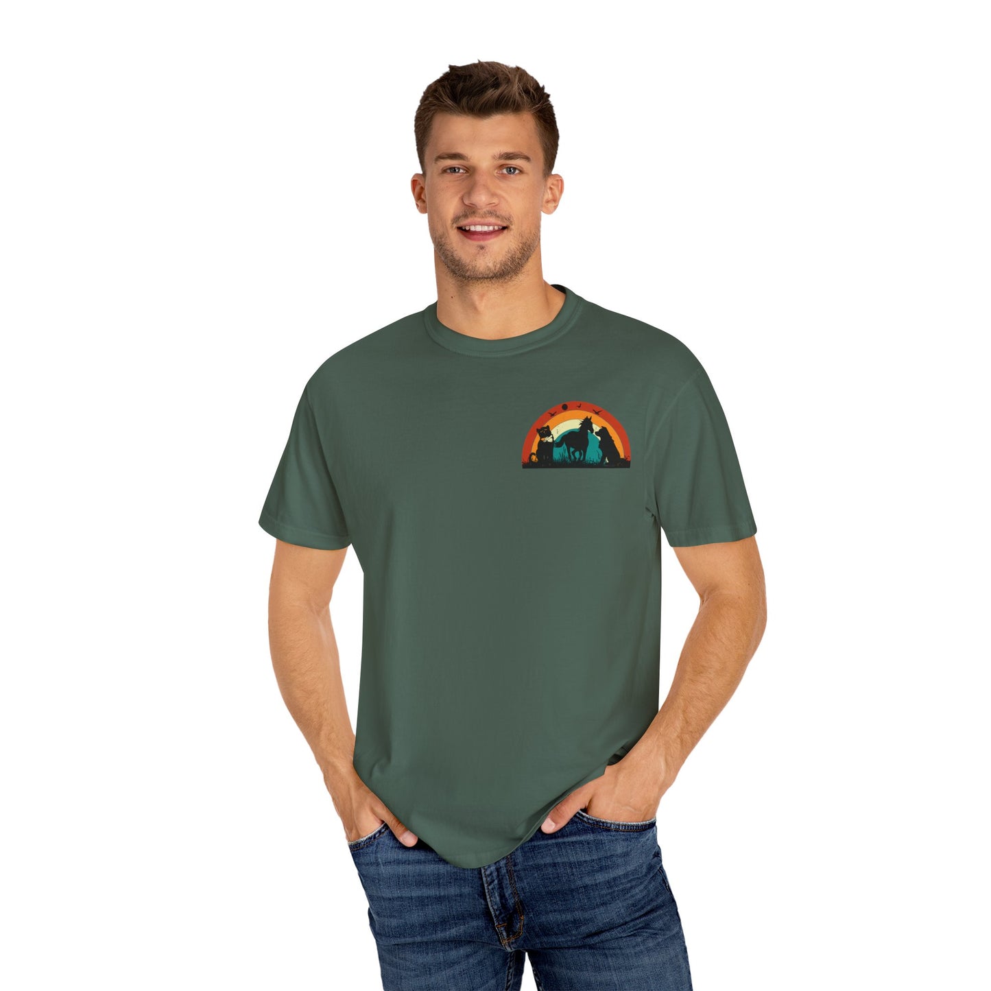 Rainbow Animal Scene Unisex T-Shirt - Nature Lover's Gift
