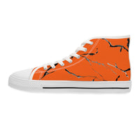 Stylish Orange Marble Women's High Top Sneakers