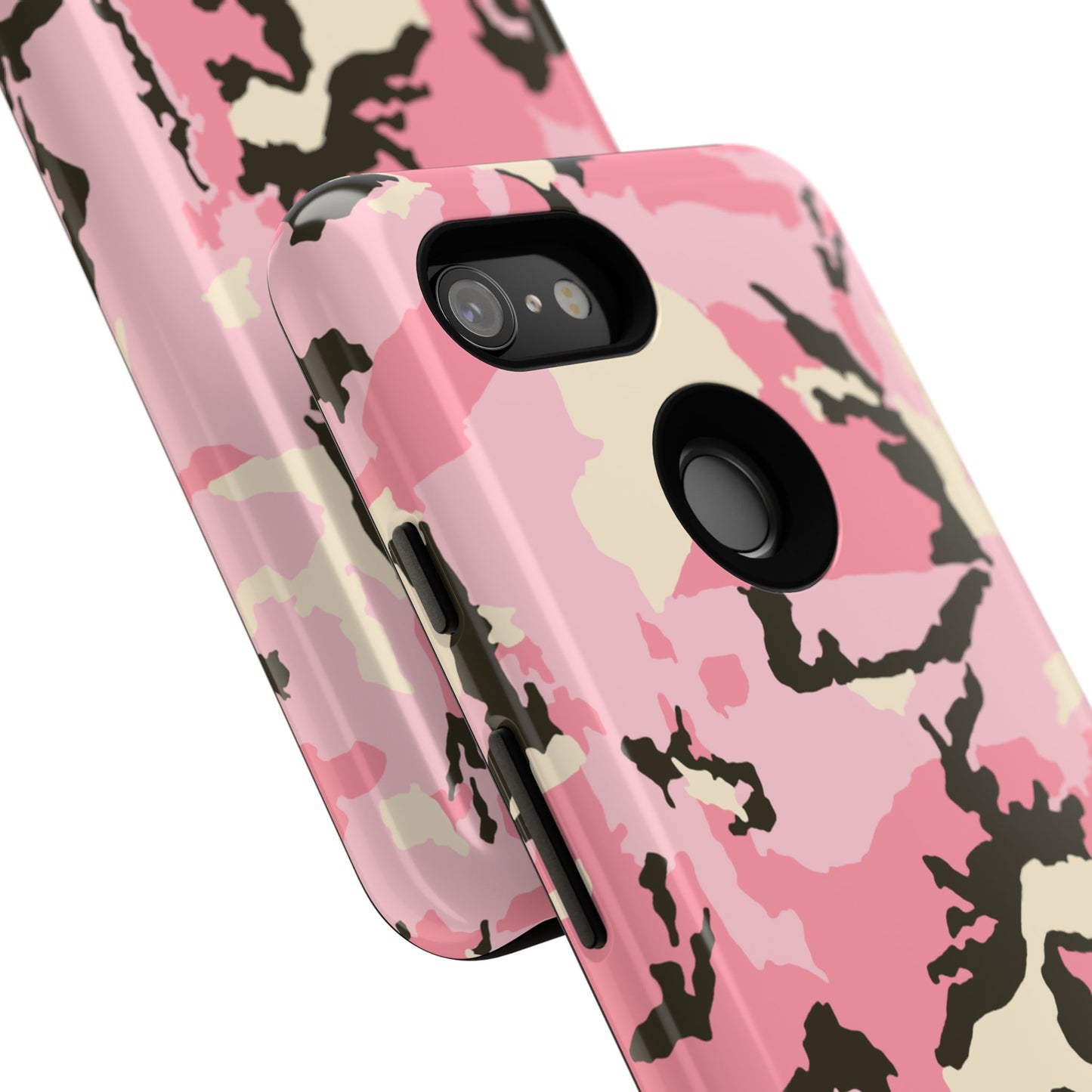 Stylish Tough Phone Case – Pink Camo Design for Bold Protection  Make a statement while keeping your phone safe with this eye-catching pink camouflage case that blends fashion with durability.