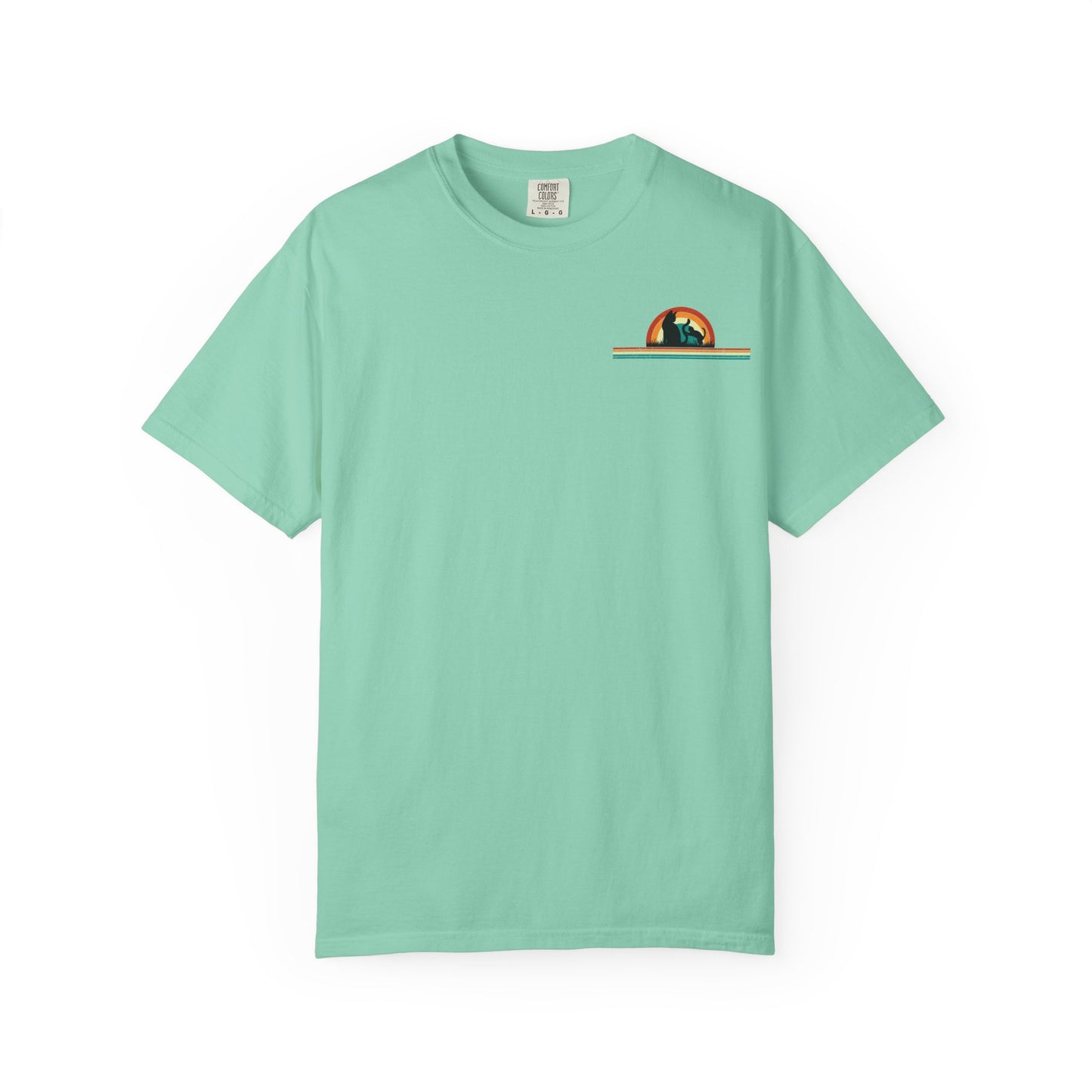 Unisex Cat & Dog Sunset Graphic T-Shirt - Casual Animal Lover Tee