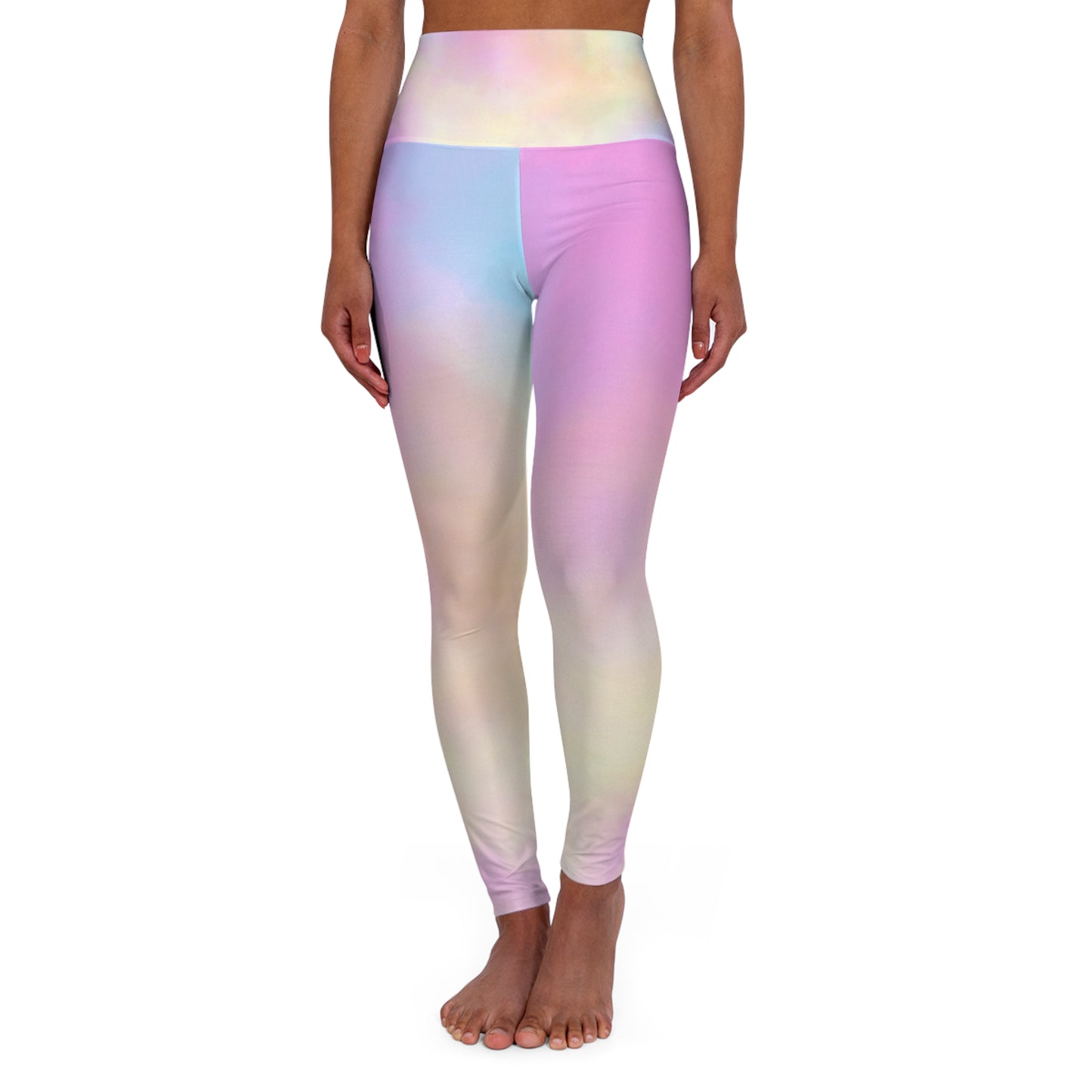 Pastel Gradient High Waisted Yoga Leggings - Soft & Stretchy Activewear for Yoga & Fitness